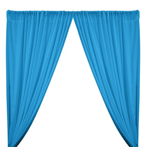 Peachskin Rod Pocket Curtains - Turquoise