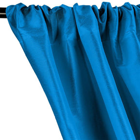 Polyester Dupioni Rod Pocket Curtains - Turquoise 39