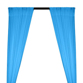 Power Mesh Rod Pocket Curtains - Turquoise