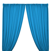 Rayon Challis Rod Pocket Curtains - Turquoise