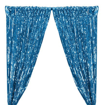 Rectangle Piano Sequins Rod Pocket Curtains - Turquoise
