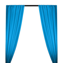 Silk Charmeuse Rod Pocket Curtains - Turquoise