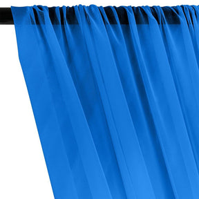 Silk Georgette Chiffon Rod Pocket Curtains - Turquoise