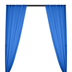 Silk Georgette Chiffon Rod Pocket Curtains - Turquoise