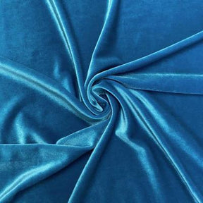 Stretch Velvet Rod Pocket Curtains - Turquoise