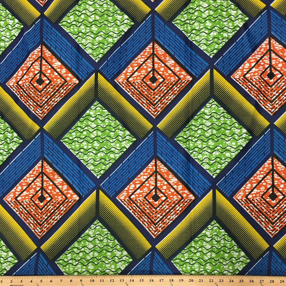 African Print Fabric 100% Cotton Ultralight Green $3.99/yard Wholesale