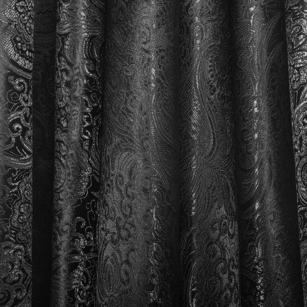 Black Paisley Metallic Brocade