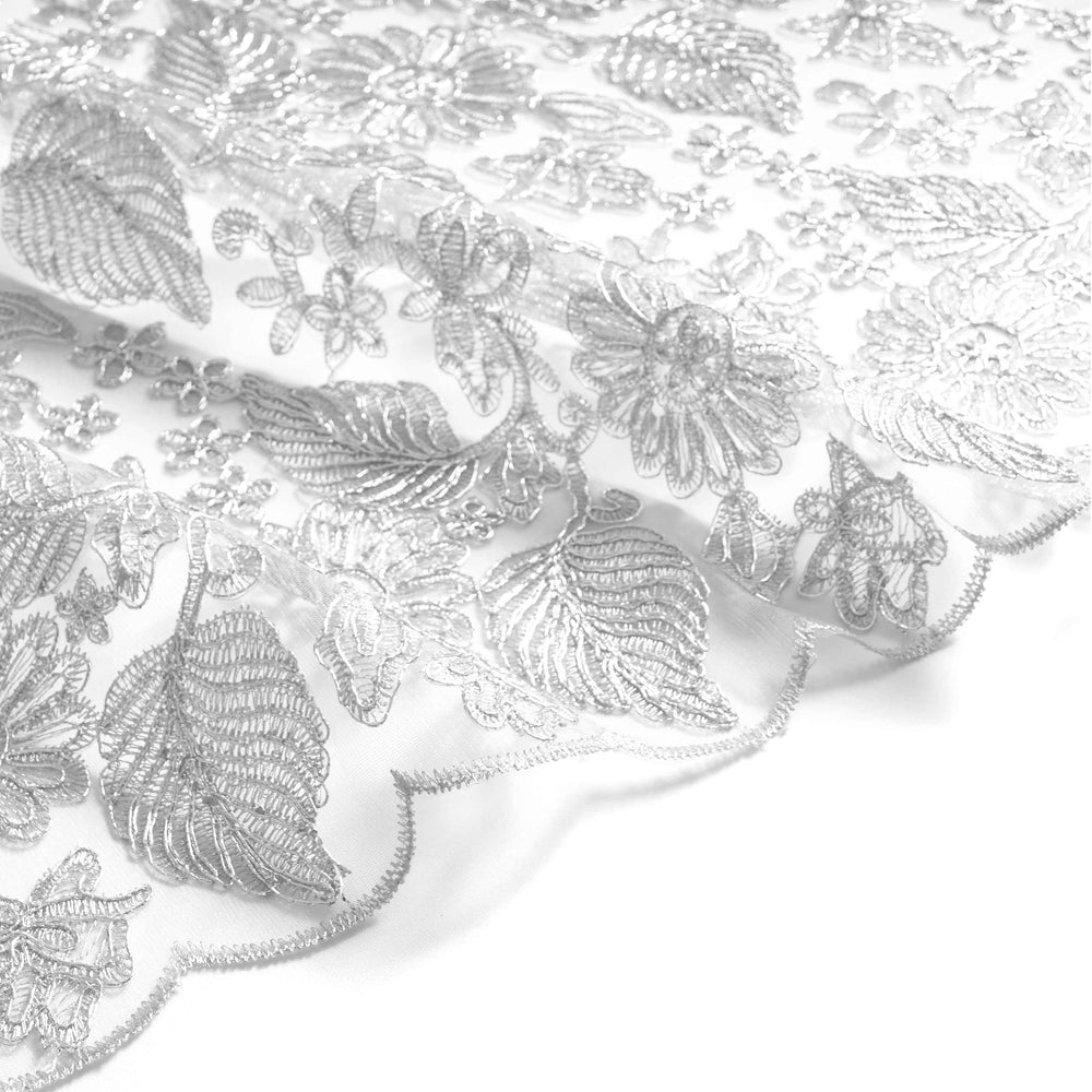 Embroidered Daisy Floral Lace Fabric Wholesale Direct