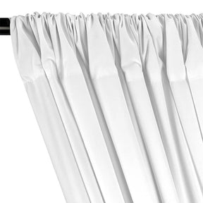 100% Cotton Broadcloth Rod Pocket Curtains (All Colors Available) - White