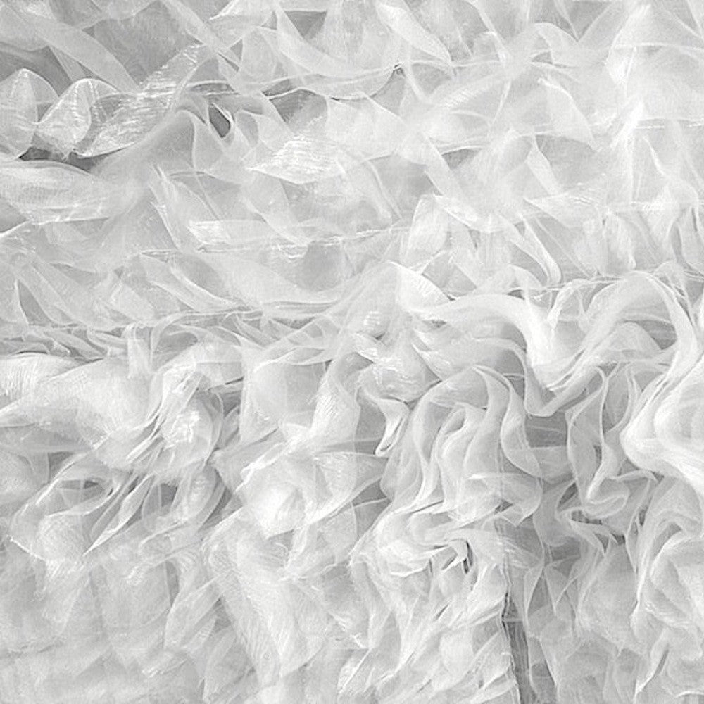 White Ruffle Organza Fabric 52/53