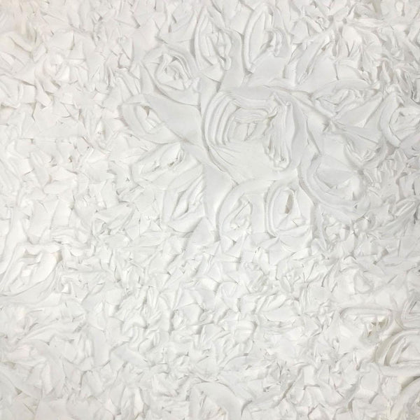 Abstract Daisy Ruffle Georgette On Mesh Fabric Group