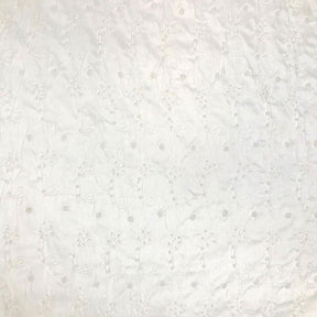 White Bridal Daisy Loop Silk Dupioni with Pearls (45 Inch)