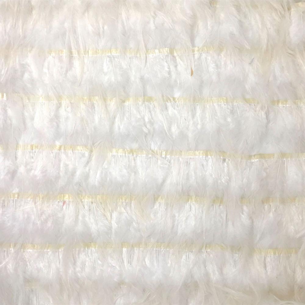Chicken Feather Trim Layers Fabric SV576002 White 1