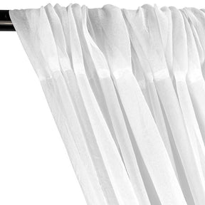 Crushed Sheer Voile Rod Pocket Curtains (All Colors Available) - White