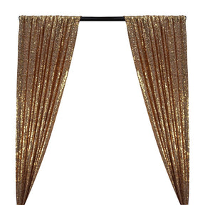 Zigzag Micro Sequins Starlight Rod Pocket Curtains - White Gold