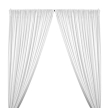 White ITY Knit Stretch Jersey Fabric Curtains with Pockets for