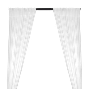 Power Mesh Rod Pocket Curtains (All Colors Available) - White