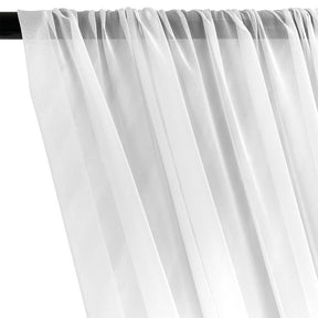 Silk Georgette Chiffon Rod Pocket Curtains (All Colors Available) - White