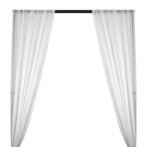 Silk Georgette Chiffon Rod Pocket Curtains (All Colors Available) - White