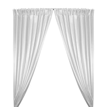 Stretch Charmeuse Satin Rod Pocket Curtains (All Colors Available) - White