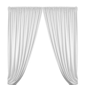Stretch Velvet Rod Pocket Curtains (All Colors Available) - White