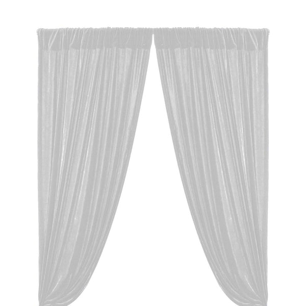 Micro Velvet Rod Pocket Curtains (All Colors Available) - White