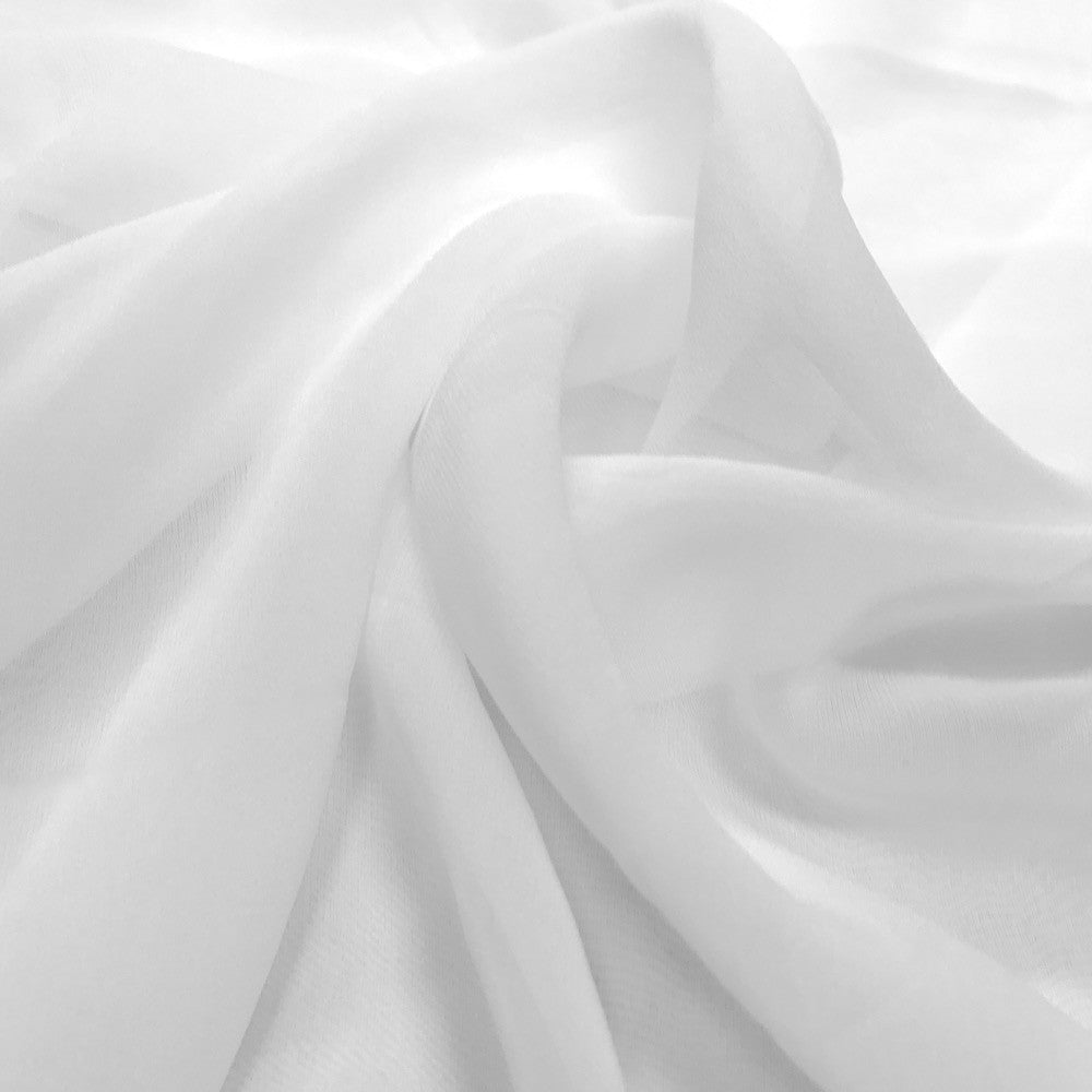 White 100% Silk Sheer Crinkle Chiffon Ribbon ( 4 Widths to choose