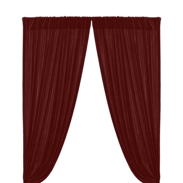 Micro Velvet Rod Pocket Curtains - Wine