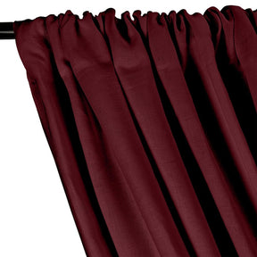 Natural Linen Rod Pocket Curtains - Wine