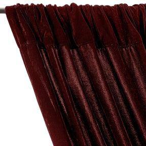 Micro Velvet Rod Pocket Curtains - Wine