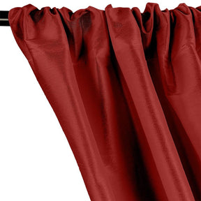 Polyester Dupioni Rod Pocket Curtains - Wine 156