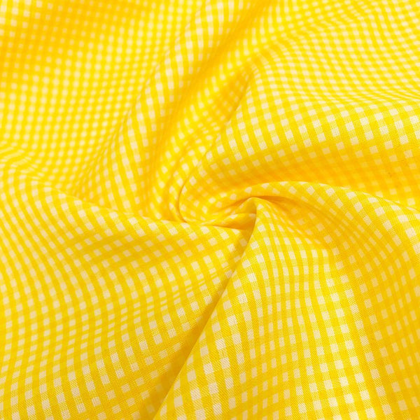 2 mm Gingham Check Plaid Polyester Cotton Poplin