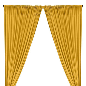 All-Over Micro Sequins Starlight On Stretch Mesh Rod Pocket Curtains - Yellow Gold