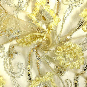 Sunflower Diamond Sparkle Sequins on Stretch Mesh