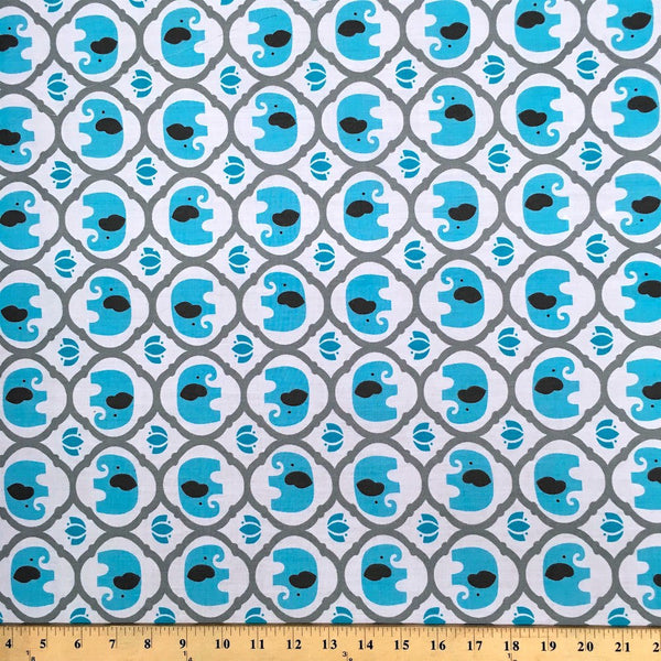 Zlephane Trellis Turquoise Print Broadcloth