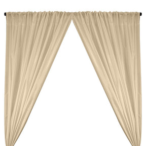 Polyester Taffeta Lining Rod Pocket Curtains - Beige