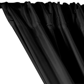 Polyester Taffeta Lining Rod Pocket Curtains - Black