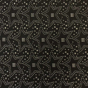 Embroidered Star Metallic Jacquard Fabric