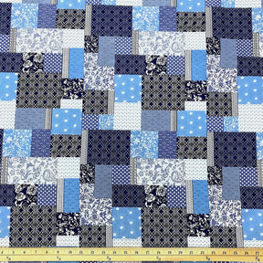 Foulard Patch Blue Print Sheeting Fabric