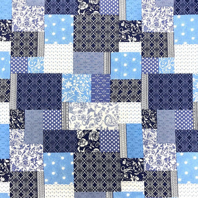 Foulard Blue Fabric Cotton Quilting Sheeting 90
