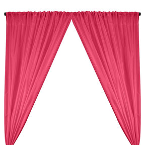 Polyester Taffeta Lining Rod Pocket Curtains - Fuchsia