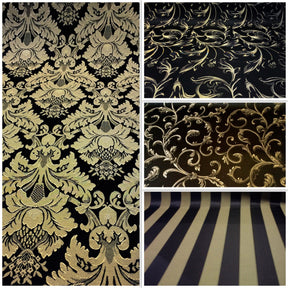 Black & Gold Jacquard Fabric