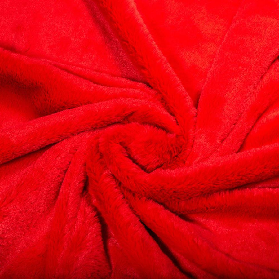 Rabbit Faux Fur Fabric Soft Red Cruelty Free 60