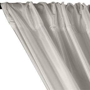 Polyester Taffeta Lining Rod Pocket Curtains - Silver