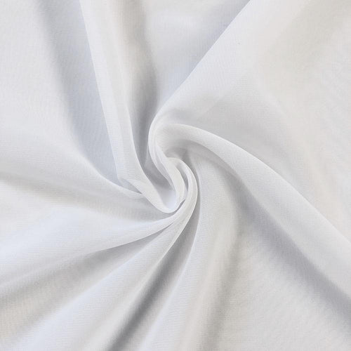 White Polyester Chiffon Fabric Curtains with Pockets for Pipe Drape